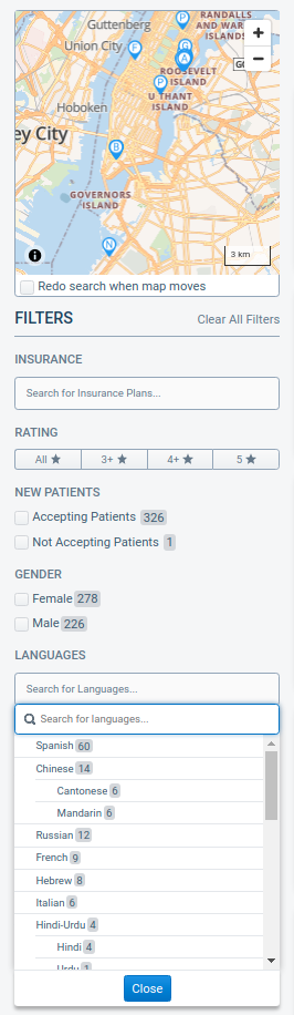 Search Form Filters Sidebar